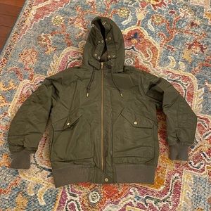 J. Crew Nylon Hooded Bomber Jacket
